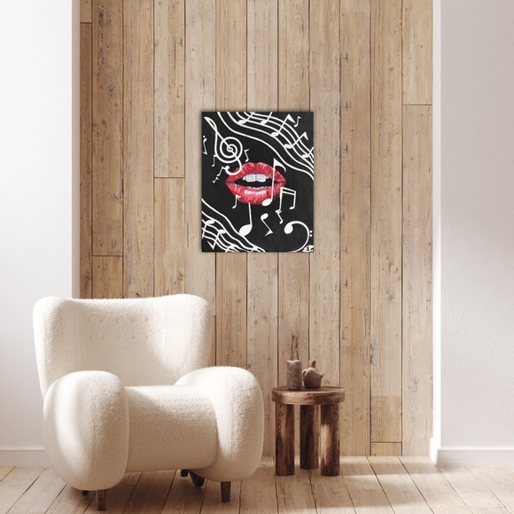 Medium size, music and singing, acrylic, bold and bright, original, art painting - Picture 5 of 5